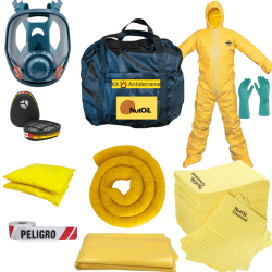 Kit Antiderrame Portátil para Ácidos 35 Lts con Full Face