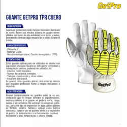 Guantes De Trabajo Getpro Tpr Cuero GETPRO Certificado